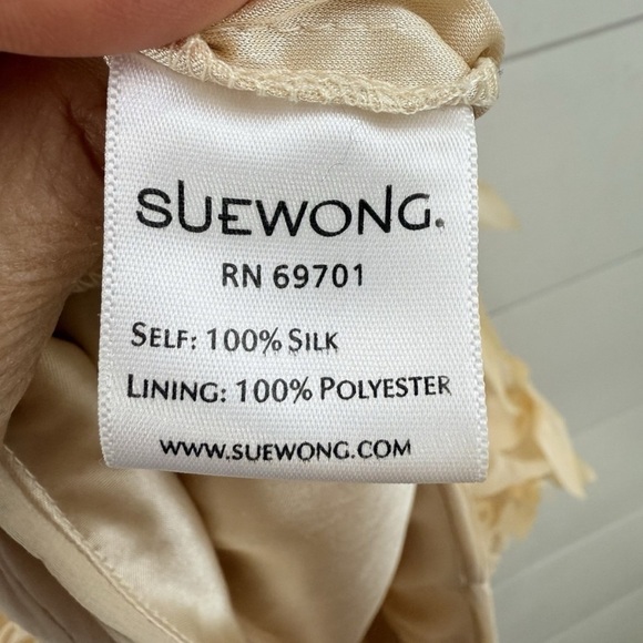 Sue Wong 100% Silk Vintage Elegant Flower Detail Dress - Picture 4 of 11